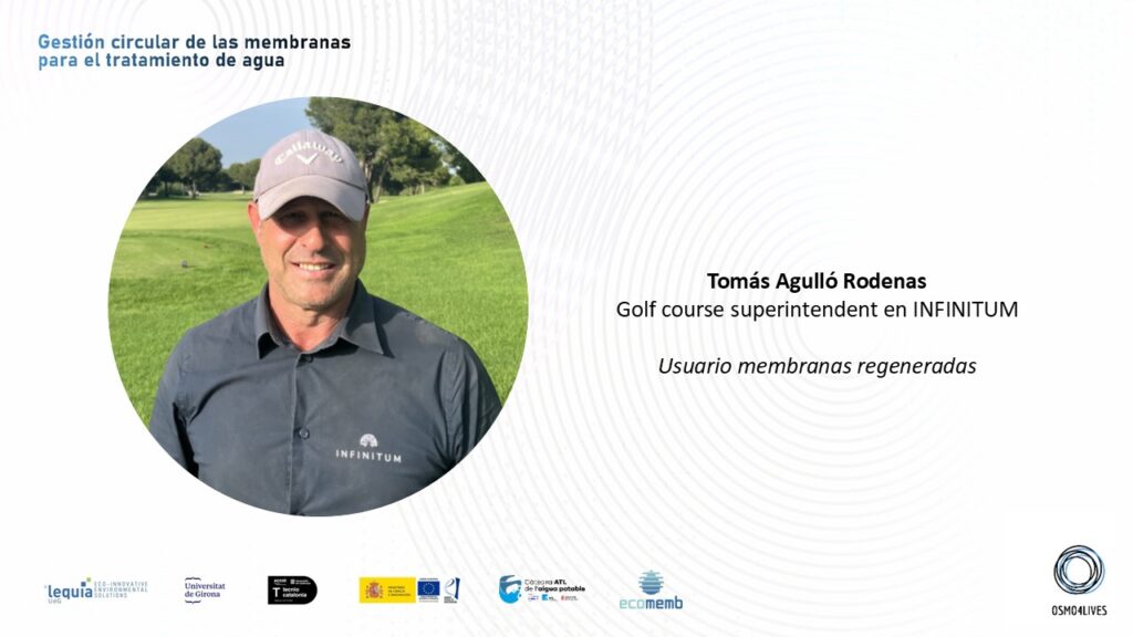 Regeneració de les teves pròpies membranes d'osmosi inversa per a la seva reutilització. Camp de golf Infinitum Resort